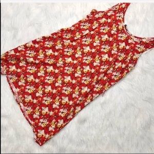 Forever 21 Red Floral Summer Dress Small